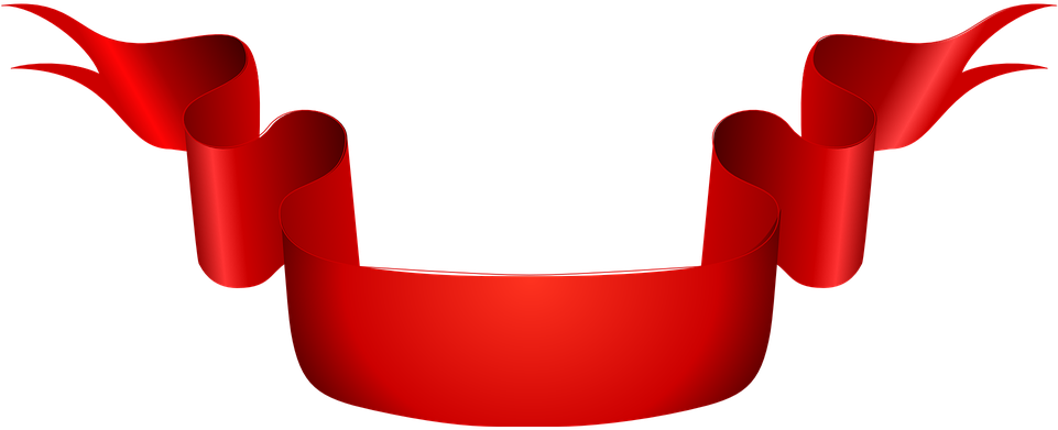 Ribbon Red Scroll Banner Sash Ribbon Ribbo - Ribbon With No Background (960x480)