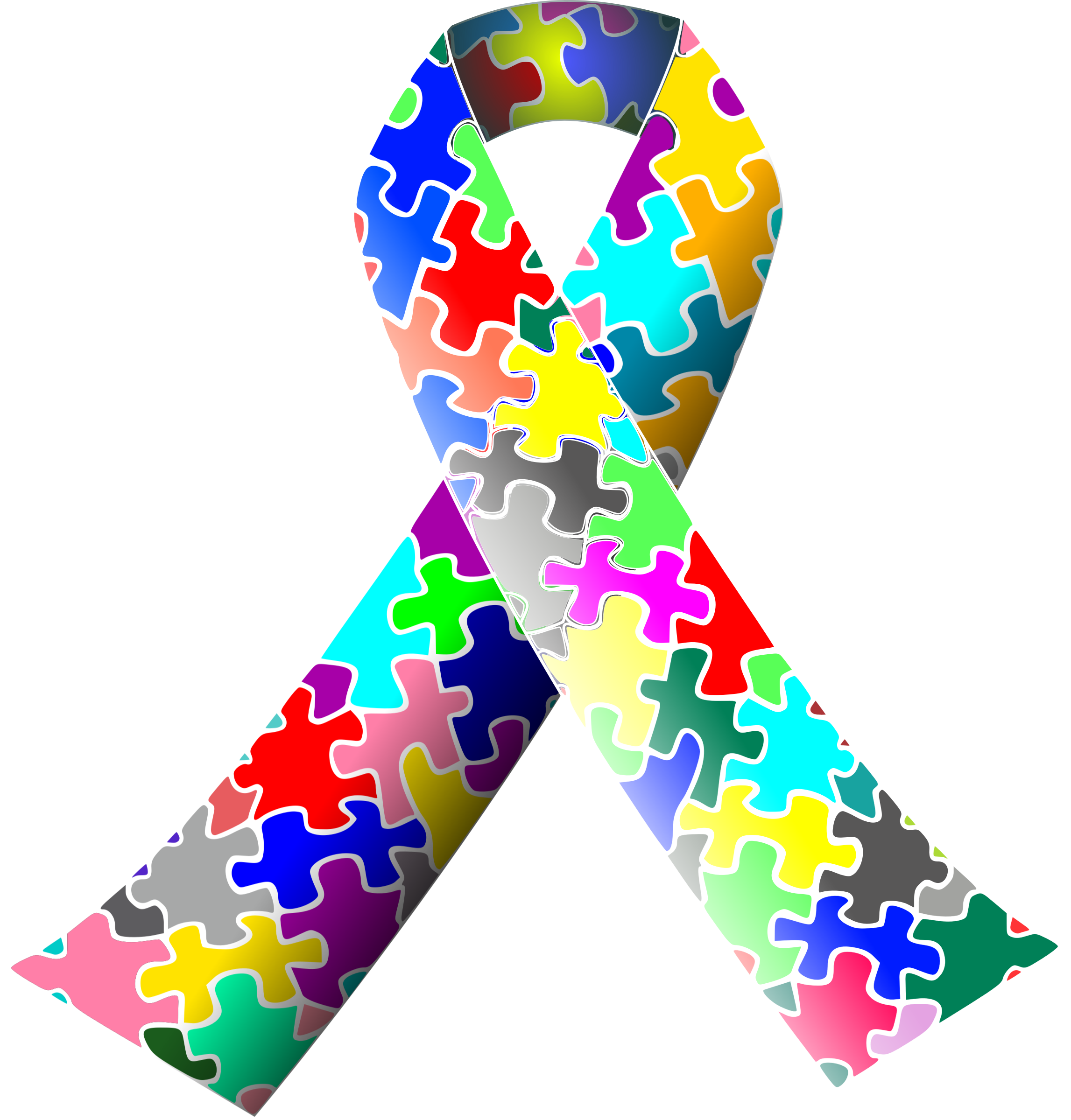 Autism Awareness Ribbon Clipart - Puzzle Ribbon (2294x2400)