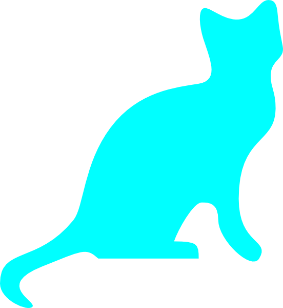 Blue Cat Cliparts - Cat Silhouette (552x599)