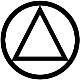 Aa Sobriety Circle And Triangle Temporary Tattoo - Color Wheel Theory Of Love (500x364)