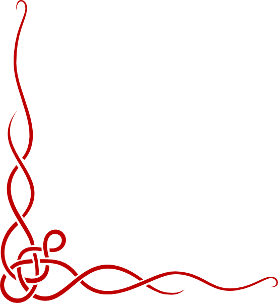 Red Ribbon Left Side Clip Art At Clker - Shamrock Vine Corner Rubber Stamp By Drs Designs (552x600)