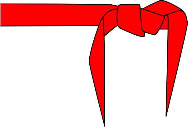 Red Sash Clipart - Karate Black Belt (600x407)