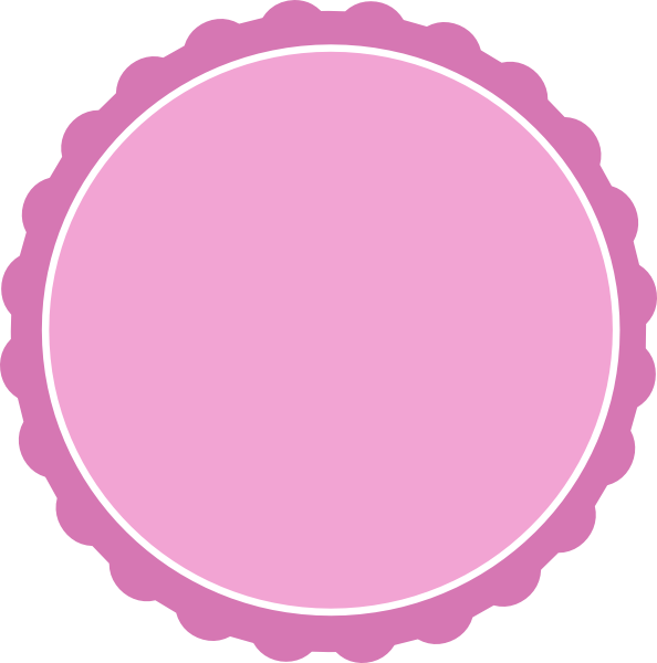 Cute Cliparts Pink - Scalloped Circle Frame Clip Art (594x600)