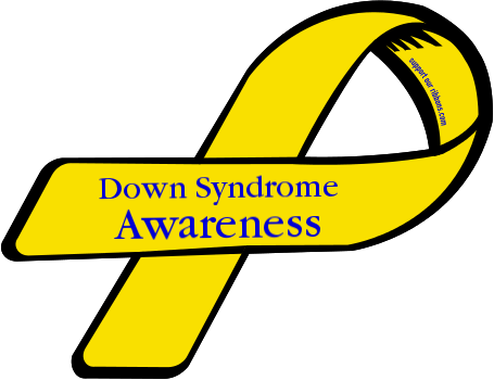Down Syndrome Awareness Ribbon Clipart - Love My Husband And Baby (455x350)