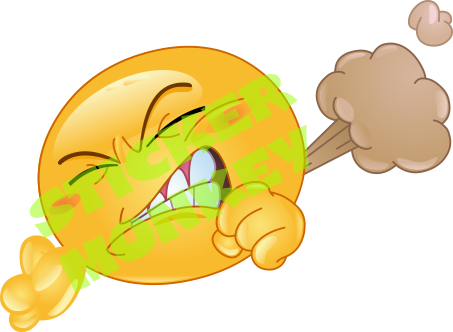 Farting Emoji Sticker - Man Farting (453x332)
