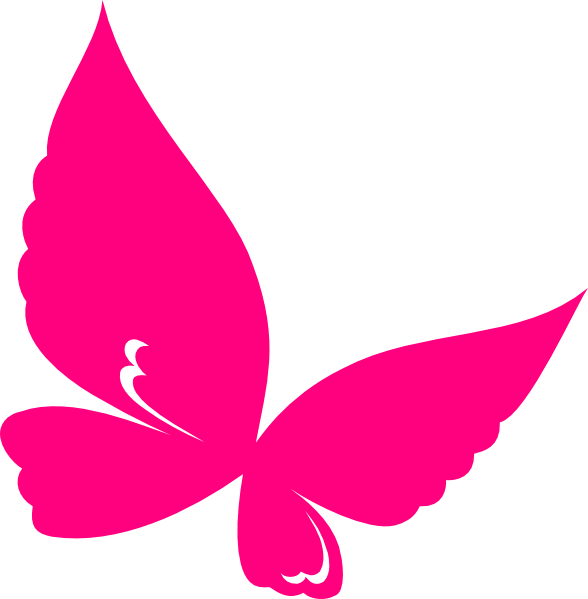 Pink Butterfly Border Clipart - Pink Butterfly Clip Art (588x599)