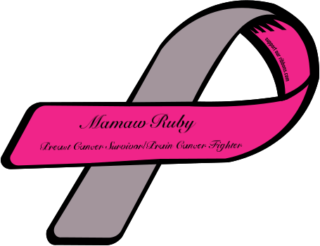 Breast Cancer And Brain Cancer Ribbon (455x350)