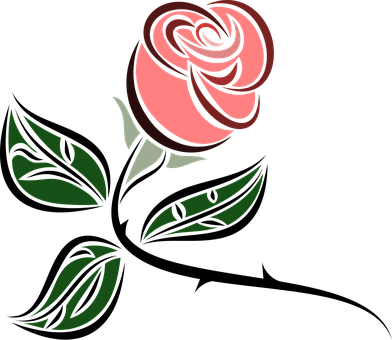 Flower Foliage Leaf Leaves Pink Plant Rosa - Desenho De Rosas Png (392x340)
