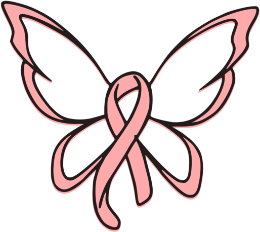Breast Cancer Ribbon Butterfly Svg Cut File - Breast Cancer Ribbon Butterfly Tattoo (600x548)