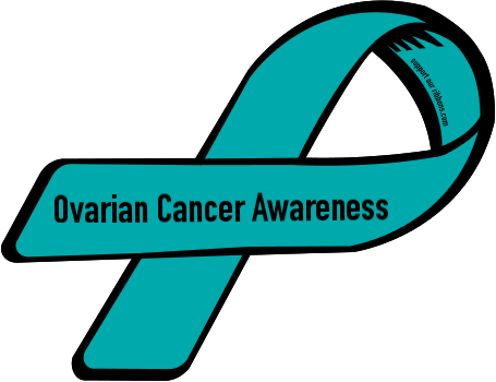 Custom Ribbon Ovarian Cancer Awareness Ovarian Cancer - Support Stem Cell Research (455x350)