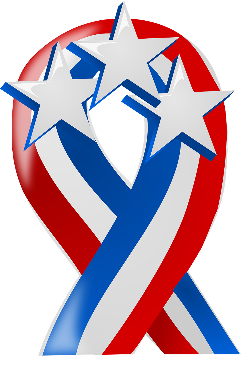 Firefighter Cancer Logo Clipart - Red White And Blue Ribbon Clip Art (841x1280)