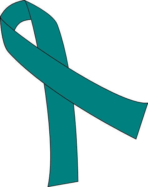 Clipart Of Teal Ribbon (474x599)