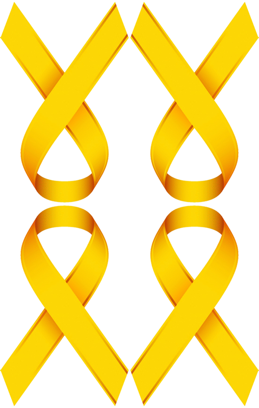 Gold Ribbon For Childhood Cancer Awareness Fabric - Awareness Ribbons (508x800)