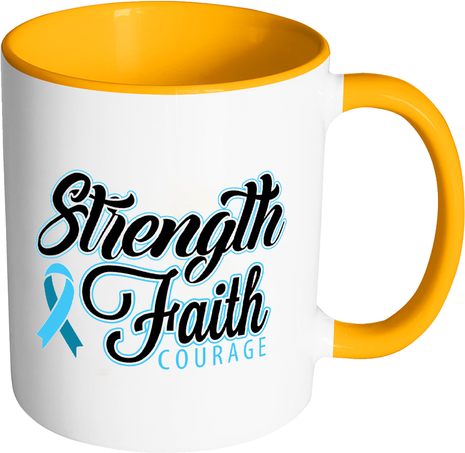 Strength Faith Courage Prostate Cancer Awareness Light - Faith Hope Love 330ml Porcelain Stoneware Coffee Mug (1024x1024)