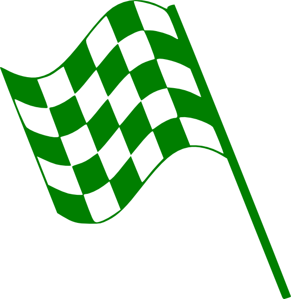 Green Banner Clip Art Download - Checkered Flag (582x597)
