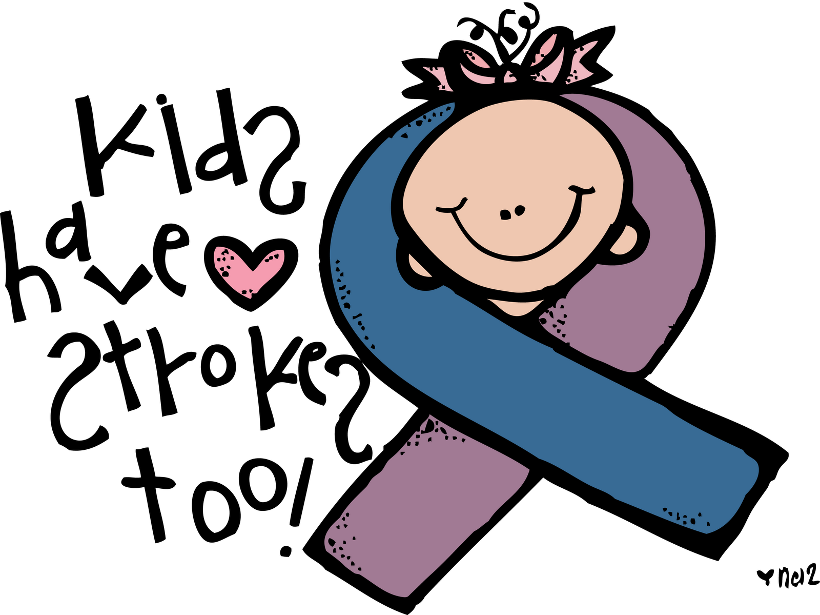 This Is For Kellie, And Her Sweet Little Girl - Pediatric Stroke Awareness Ribbon (1600x1199)
