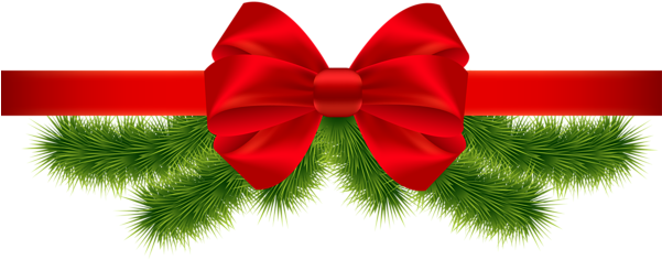 Christmas Red Ribbon Png Clipart Image - Christmas Ribbon Png Transparent (600x244)