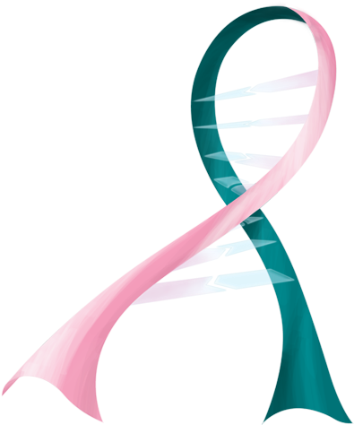 Family History Of Ovarian Cancer - Breast And Ovarian Cancer Ribbon (455x540)