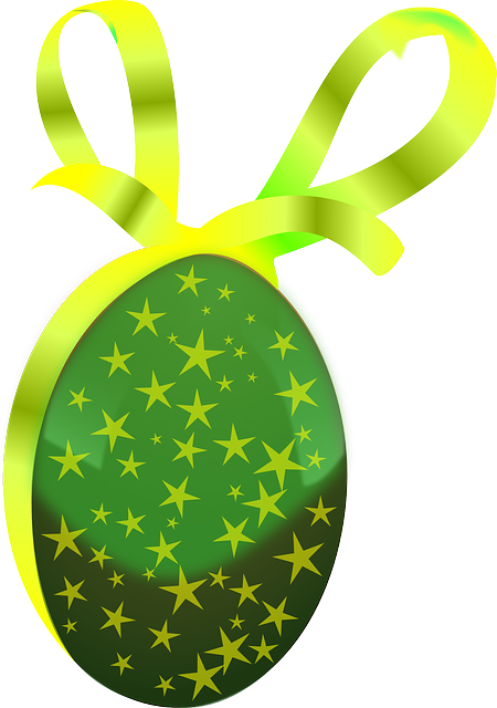 Gift, Easter, Easter Egg, Green, Ribbon - Oeufs De Paques Vert (566x800)