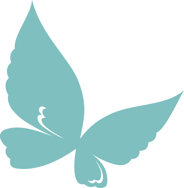 Teal Butterfly Clip Art At Clker - Teal Butterfly Clipart (588x599)