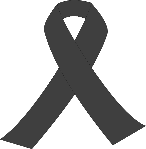 Black Ribbon Mourning Png (588x599)