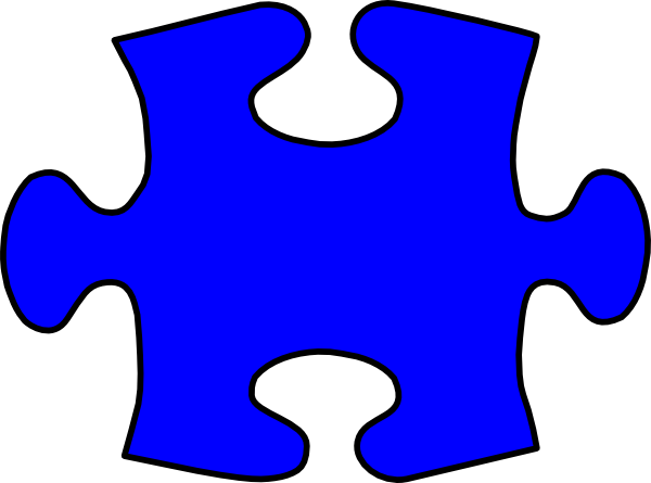 Puzzle Clipart Autism Blue - Autism Puzzle Piece Blue (600x445)