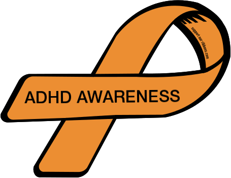Adhd Awareness Helped You Out A Little It's Orange - Adhd Ribbon (455x350)