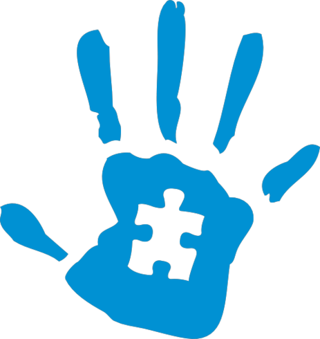 Autism Handprint - Handprint With Puzzle Piece (463x490)