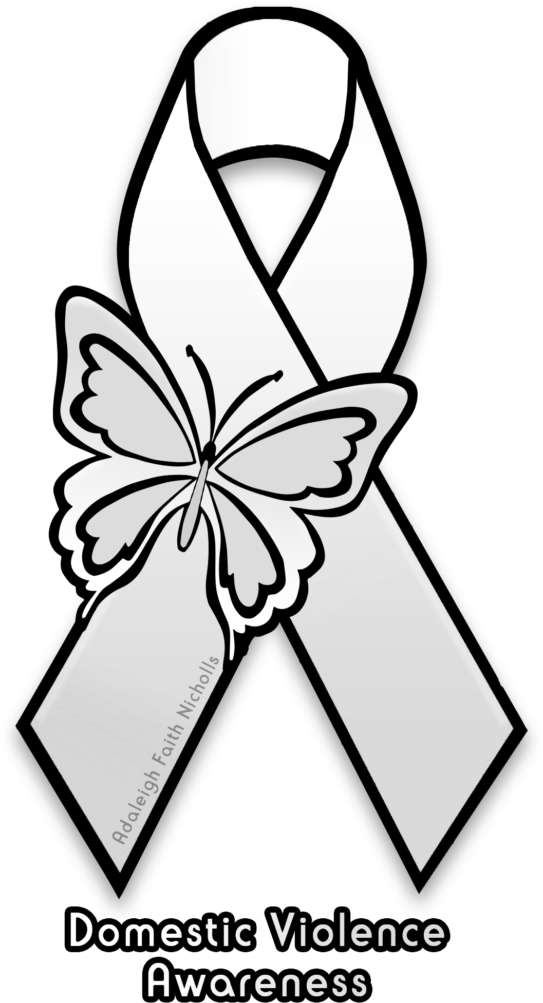 Domestic Violence Awareness Ribbon V2 By Adaleighfaith - Mental Health Green Ribbon Png (1400x2000)
