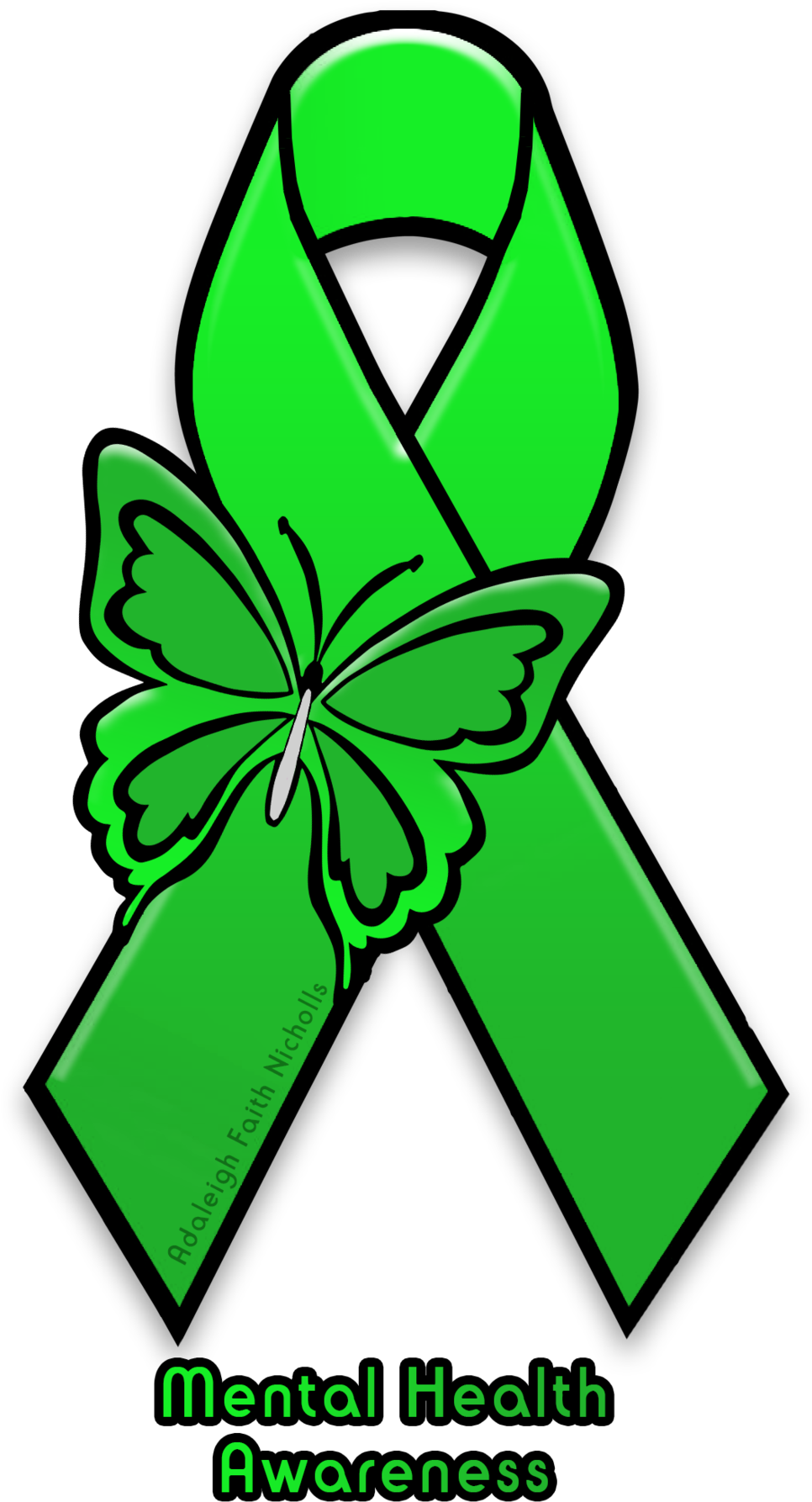 Mental Health/illness Awareness By Adaleighfaith - Cerebral Palsy Awareness Ribbon (1280x1829)