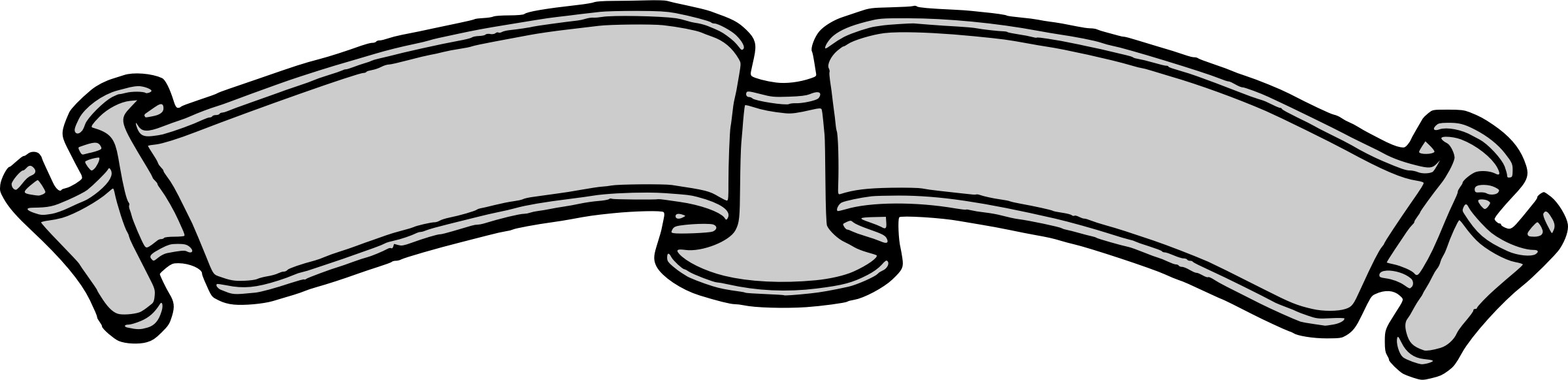 Clipart Ribbon Banner - Banner Clipart (2400x582)