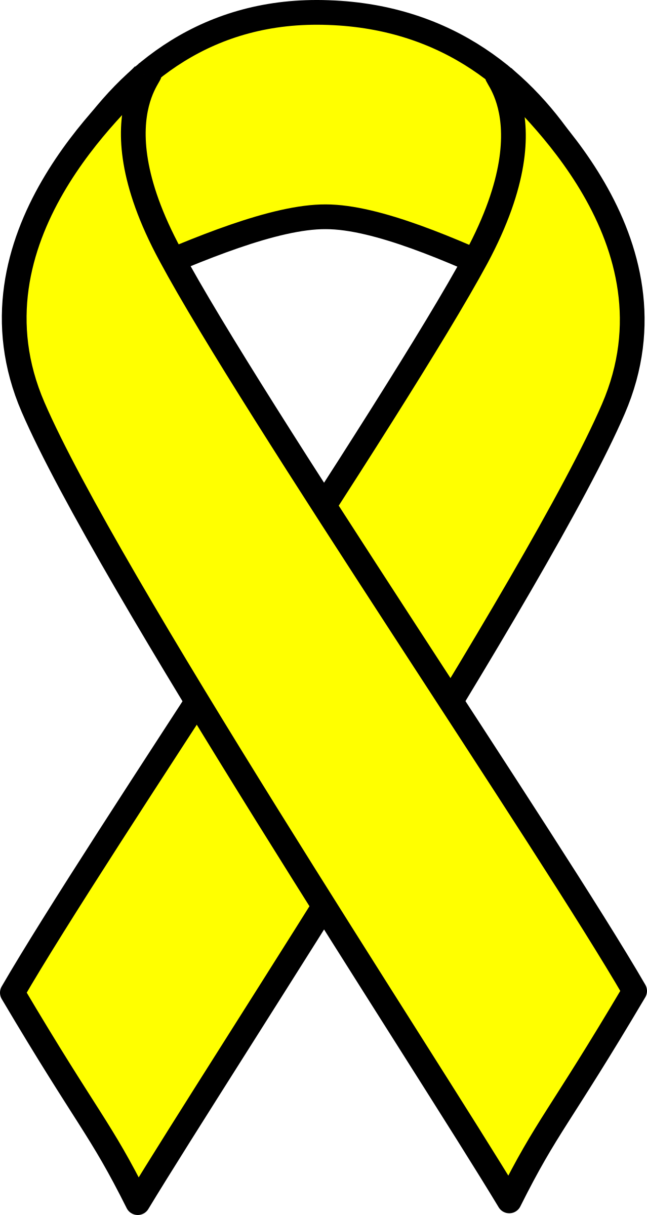 Clipart - Yellow Cancer Ribbon (1278x2400)
