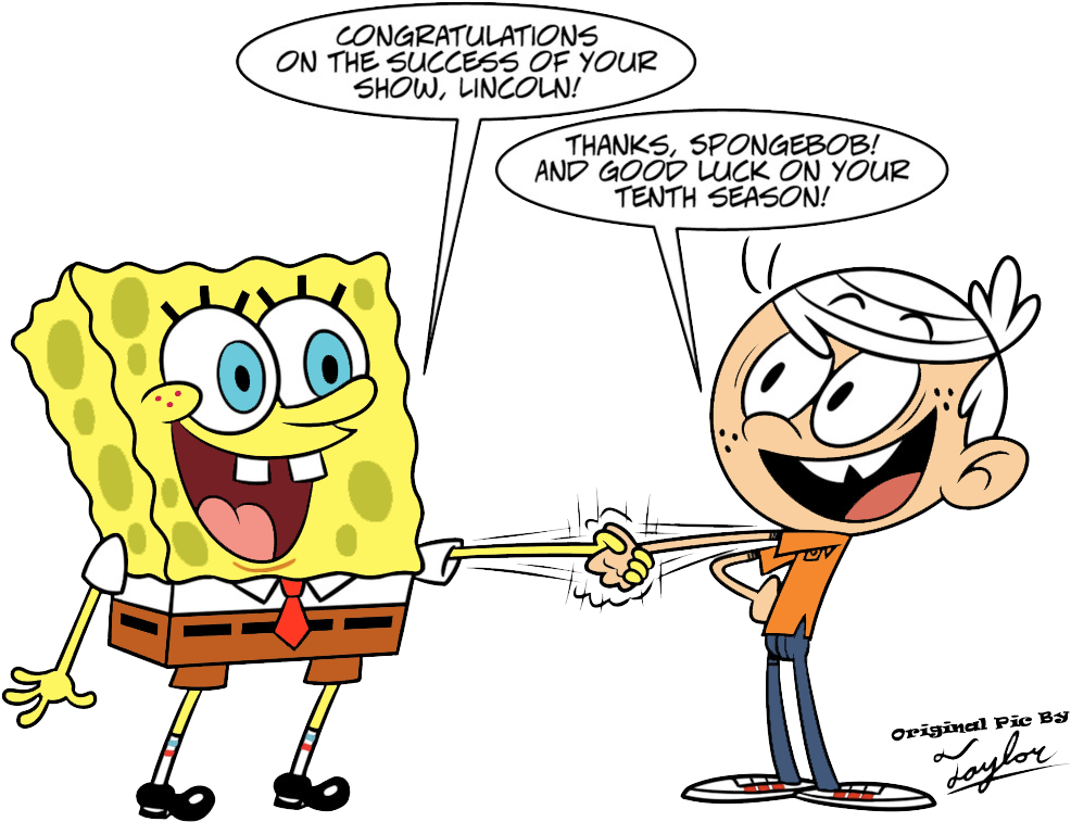 383kib, 1021x782, Square Loud And Colored By The Man - Spongebob Meets Loud House (1021x782)