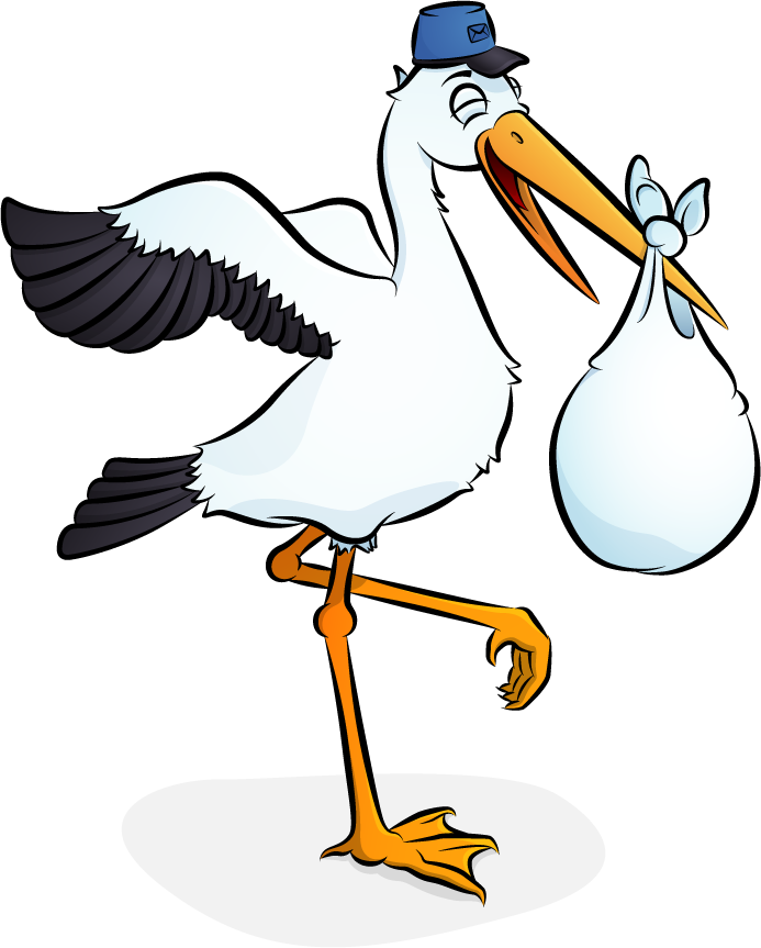 Stork Clipart Baby Png - Gif Cicogna In Arrivo (693x863)