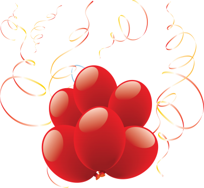 Balloons Thirty-two - Red Balloons Transparent Background (400x369)