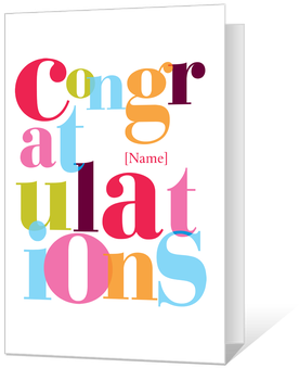Printable Congrats Cards - Bold Colour - Congratulations Card (450x360)