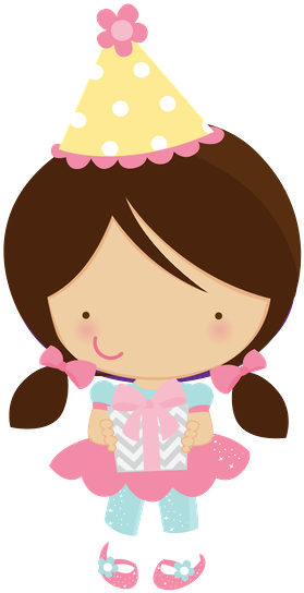Cute Clipart - - Cute Girl Birthday Clipart (286x556)