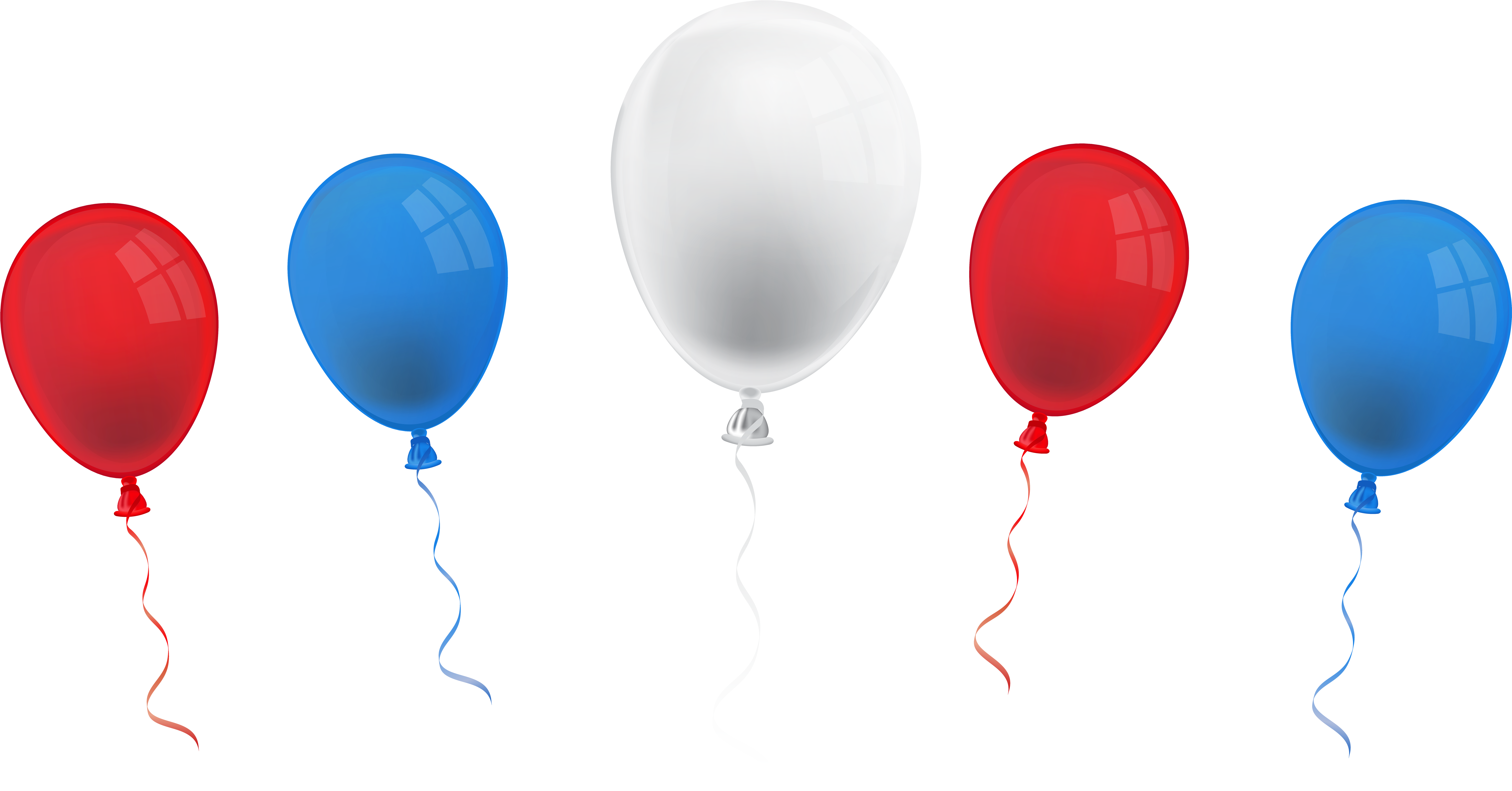 Balloon Clipart 4th July - 4th Of July Balloons Clipart (8000x4183)