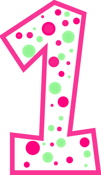 Polka Dot Number 2 Birthday Clipart Clip Art Library - Cute Number 1 Clipart (342x590)