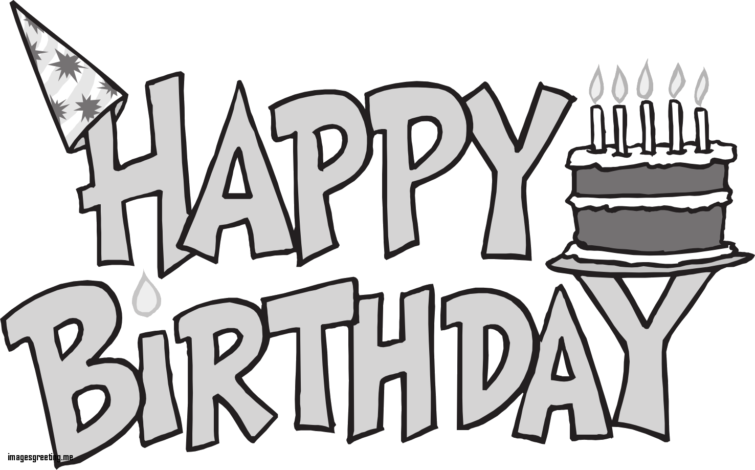 Elegant Birthday Black And White Happy Birthday Clipart - Happy Birthday White Clip Art (1476x918)