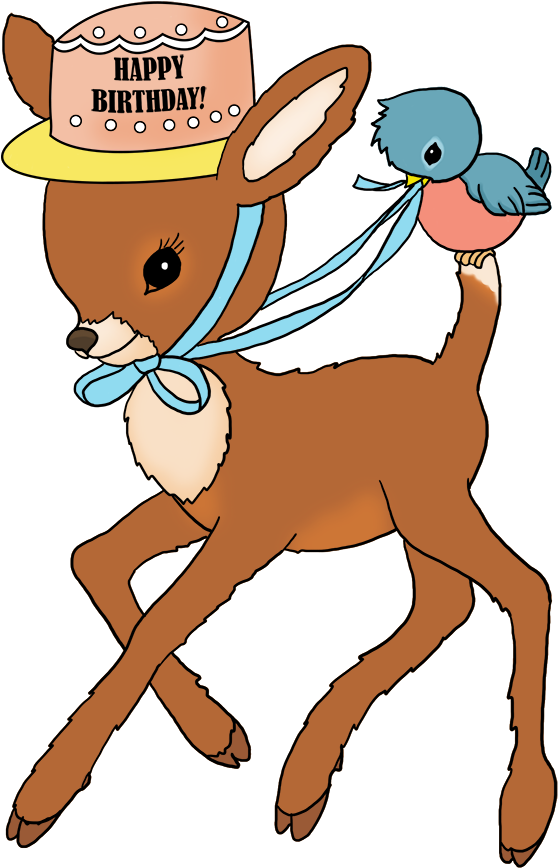 Happy Birthday Greeting With Flowers, Bambi Birthday - Bambi (564x886)
