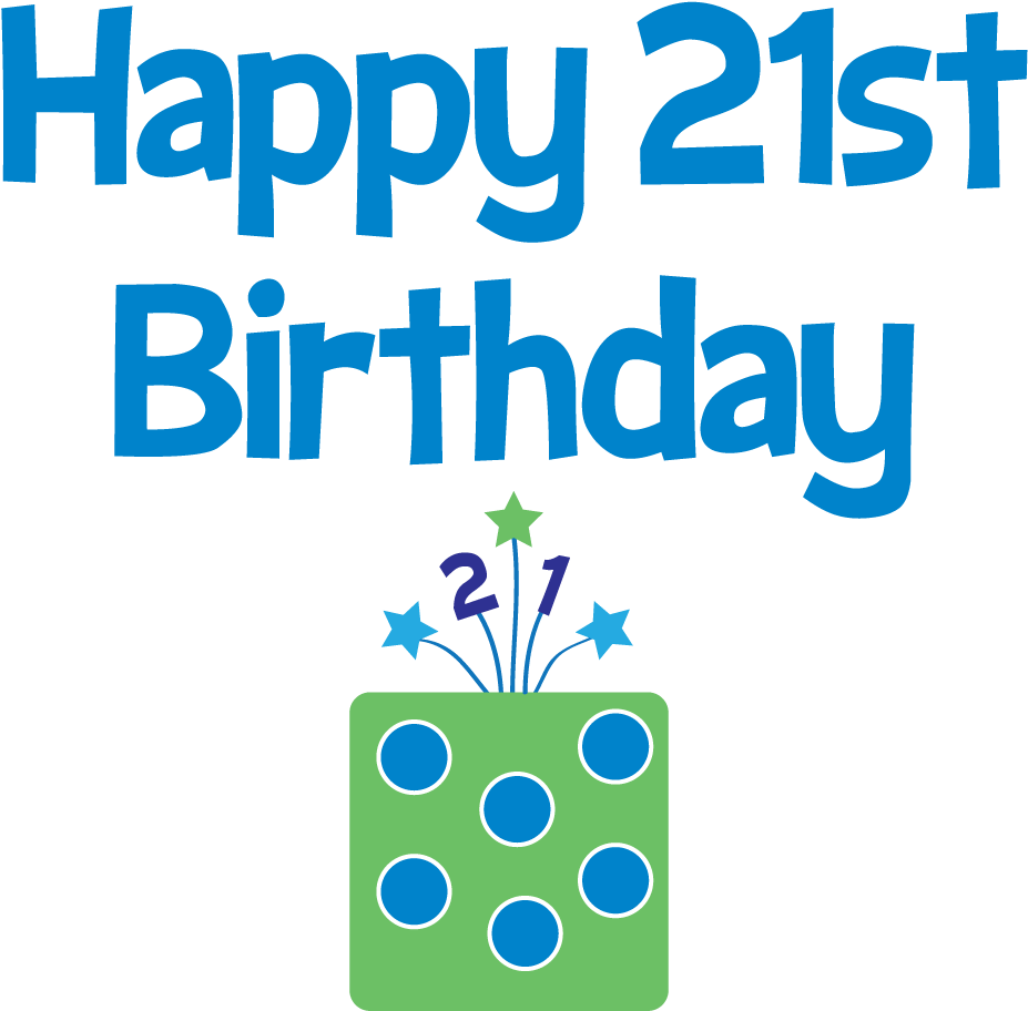 Funny 21st Birthday Clipart - Happy 21th Birthday Boy (1000x1000)