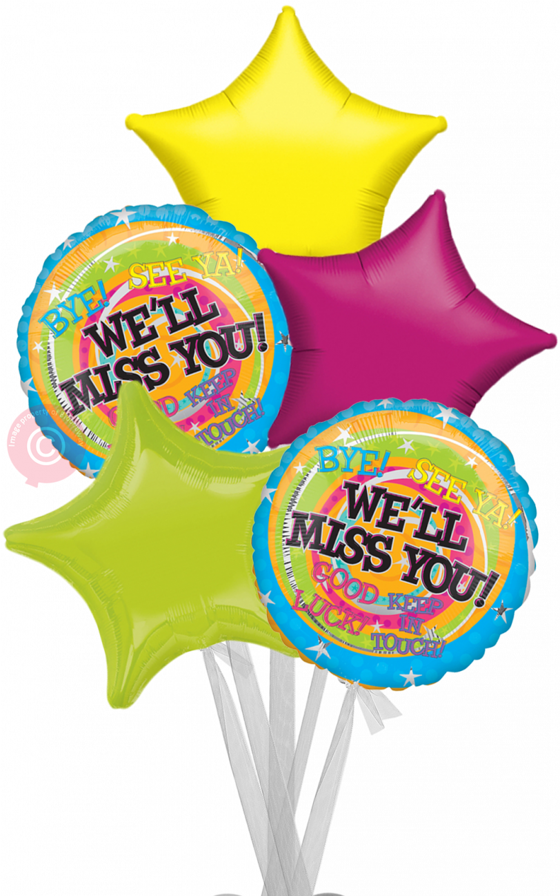 We'll Miss You Messages-big Bouquet - Amscan Foil Well Miss You Messages Balloon (1017x1297)