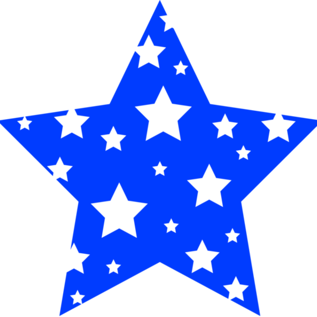 Blue Star Clipart Blue And White Starry Star Free Clip - Thewatsonshop Star Burlap Throw Pillow (1024x1024)