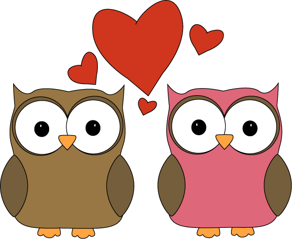 Owl Love Clipart - Valentine Owl Clip Art (576x472)