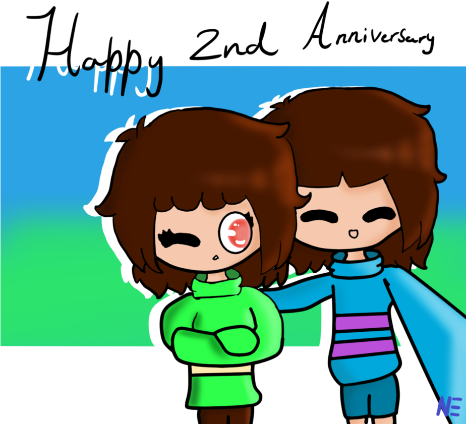 Happy 2nd Anniversary Undertale By Neonexo - Cartoon (923x865)