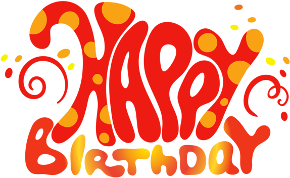 Red Cute Happy Birthday Text Png Clipart - Happy Birthday Stylish Fonts (600x377)