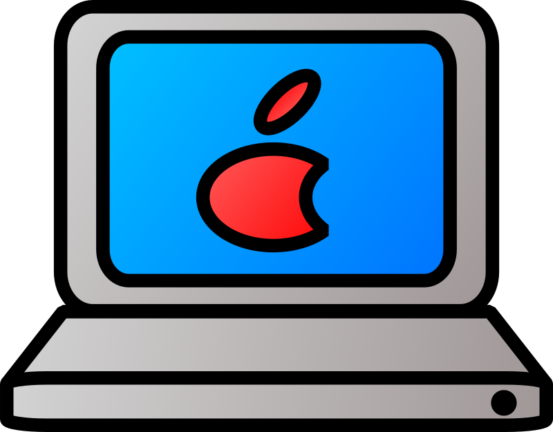 Clip Art Borders For Mac - Laptop Apple Cartoon Png (800x625)