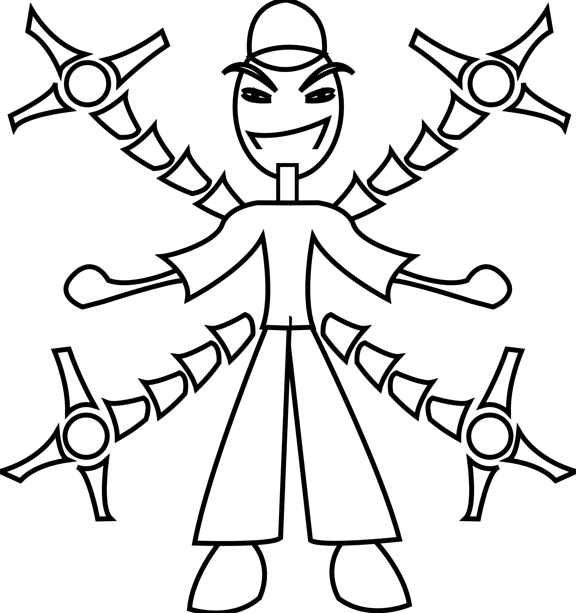 Man Robot Arm Black White Line 555px - Coloring Pages Robot Arm (1979x2104)