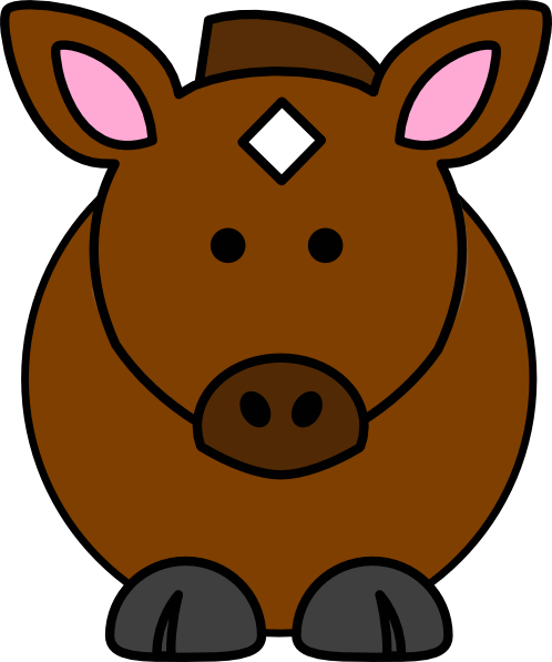 Horse Head Cartoon - Farm Animals Cartoon Clipart (498x597)